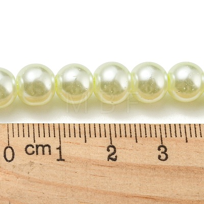 Baking Painted Pearlized Glass Pearl Round Bead Strands HY-XCP0001-14-1