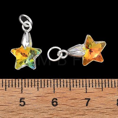 AB Color Plated Glass Pendants PALLOY-JF05682-1