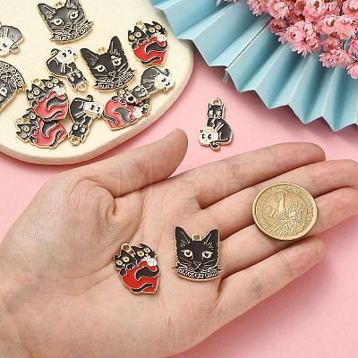 15Pcs 3 Styles Alloy Enamel Pendants ENAM-CJ0004-95-1