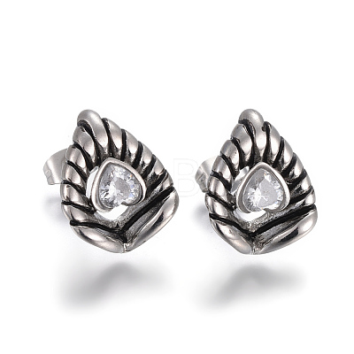 (Jewelry Parties Factory Sale)304 Stainless Steel Stud Earrings EJEW-F178-11AS-1