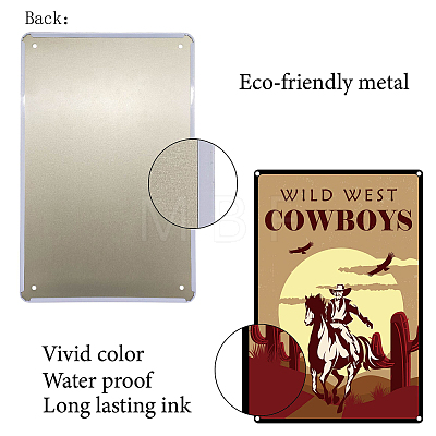 Vintage Metal Tin Sign AJEW-WH0157-101-1
