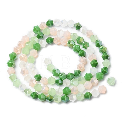 Electroplate Glass Beads Strands X-EGLA-D018-02B-1