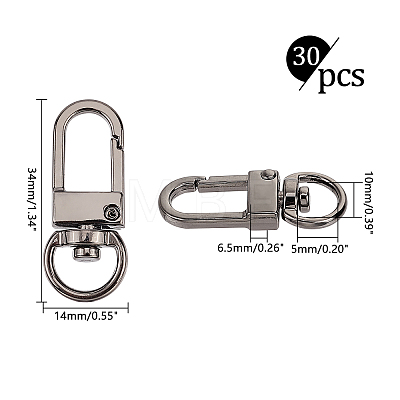 Zinc Alloy Swivel Clasps PALLOY-PH0013-42B-1