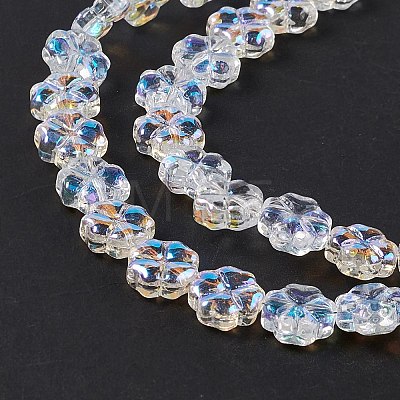 Transparent Electroplate Glass Beads Strands EGLA-E030-01M-1