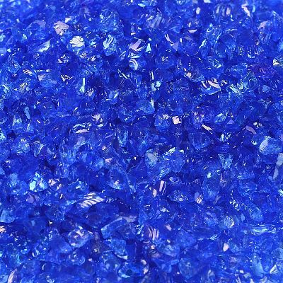 Transparent Electroplate Crushed Glass Craft GLAA-F123-10-1