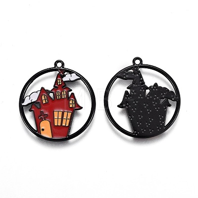 Halloween Theme Alloy Enamel Pendants ENAM-J649-12B-01-1