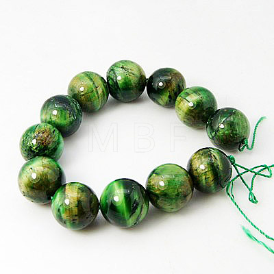 Natural Green Tiger Eye Beads Strands X-G-G099-8mm-6-1