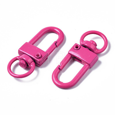 Spray Painted Eco-Friendly Alloy Swivel Snap Hooks Clasps PALLOY-T080-02H-NR-1