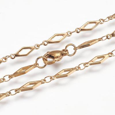 304 Stainless Steel Chain Necklaces STAS-P164-35G-1