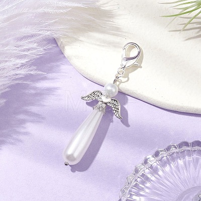 Angel Acrylic Imitation Pearl Pendant Decorations HJEW-JM02320-1