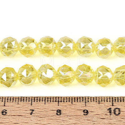 AB Color Plated Transparent Glass Round Beads Strands X-EGLA-T029-8mm-12T-16-1