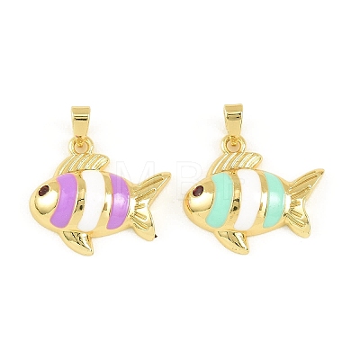 Brass Enamel Pendants KK-I477-05G-01-1