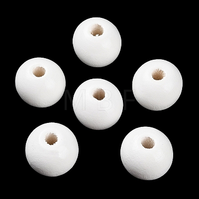 Spray Painted Natural Wood Beads WOOD-R272-02B-1