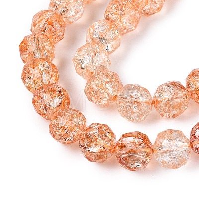 Crackle Transparent Glass Beads Strands GLAA-N063-10mm-10-1