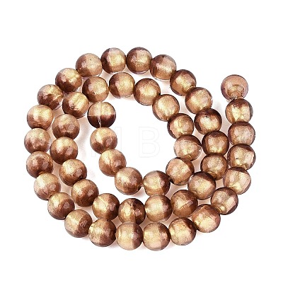 Handmade Lampwork with Gold Powder Beads Strands LAMP-N037-06A-05-1