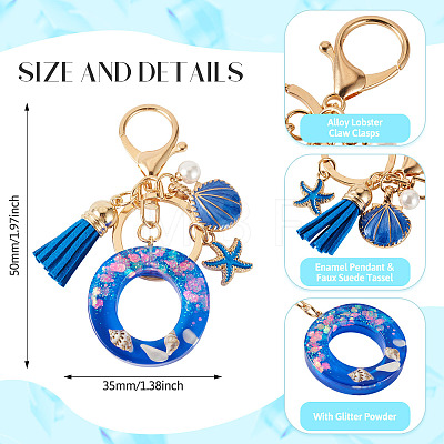 Star Resin & Shell Keychains KEYC-TAC00087-01O-1