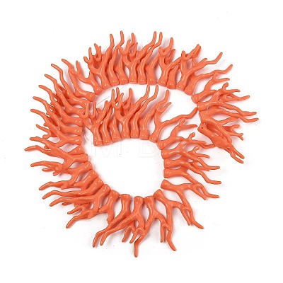 Opaque Acrylic Imitation Coral Beads Strands SACR-P033-02A-08-1