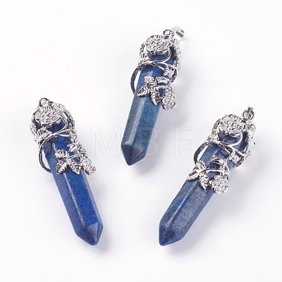 Natural Lapis Lazuli Big Pointed Pendants G-A172-16A-1