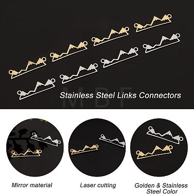 Unicraftale 20Pcs 2 Color 201 Stainless Steel Links Connectors STAS-UN0031-19-1