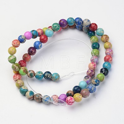 Natural Imperial Jasper Beads Strands X-G-I122-4mm-14-1