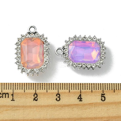 UV Plating Alloy Mixed Color Glass Rhinestone Pendants FIND-B039-03P-1