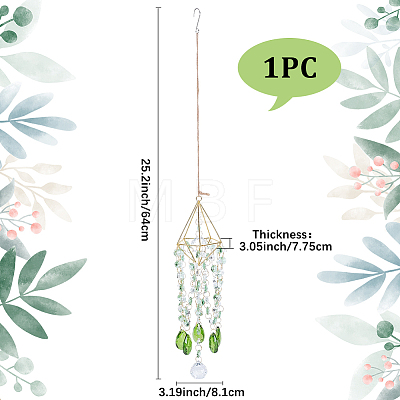 Crystal Glass & Iron Hanging Suncatchers HJEW-SP0001-87-1
