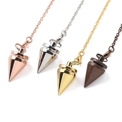 Brass Dowsing Pendulum Big Pointed Cone Pendants KK-H491-05-1