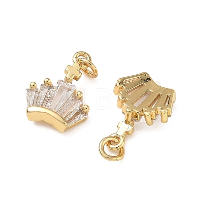 Brass Pave Clear Cubic Zirconia Charms CU-CBAF0F8-13G-1