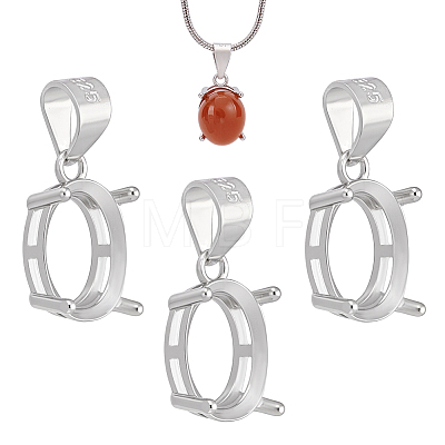 3Pcs Sterling Silver Basket Pendant Setting with Prongs Mounting FIND-PH0028-44-1