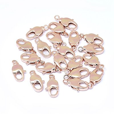 Brass Lobster Claw Clasps X-KK-F764-15RG-1