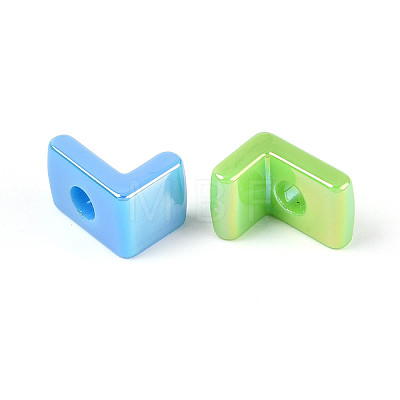 UV Plating Opaque Acrylic European Beads OACR-M027-03L-1