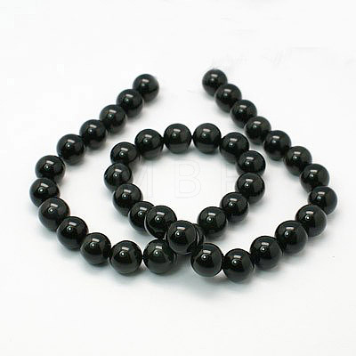 Natural Obsidian Beads Strands X-G-G099-16mm-24-1