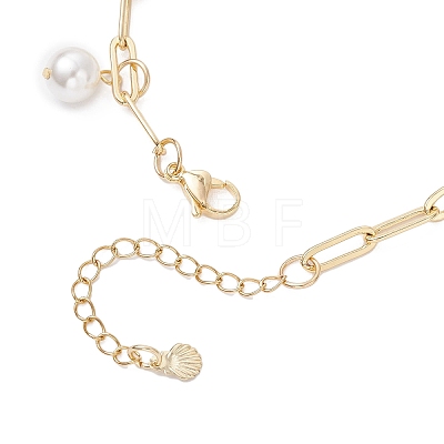 Natural Freshwater Shell Beads & Alloy Enamel Charm Bracelets BJEW-JB12214-03-1