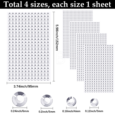 4 Sheets 4 Styles Acrylic Imitation Pearl Stickers Paper Sheets for Craft DIY-SP0002-64B-1