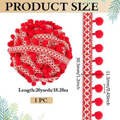 20Yards Nylon Pom Pom Ball Ribbons OCOR-MA0001-94B-1