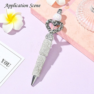 Heart Shape Polymer Clay Rhinestone Beads CLAY-NH0001-09B-03-1
