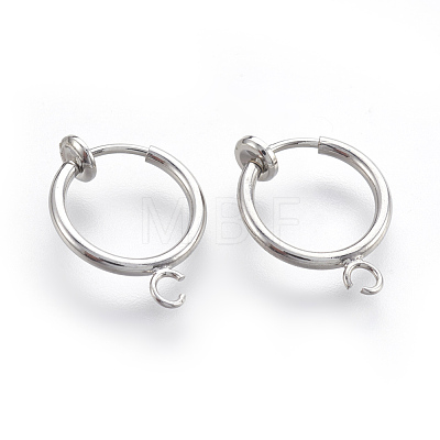 Brass Clip-on Hoop Earrings X-KK-L169-06P-1