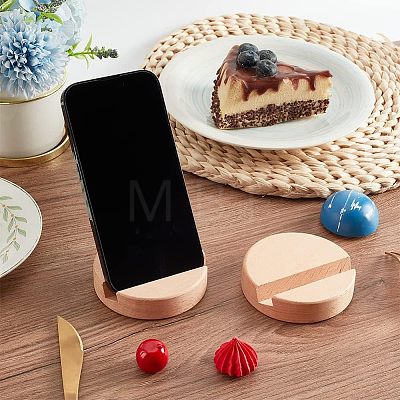 Beech Wood Mobile Phone Holders AJEW-WH0248-156-1