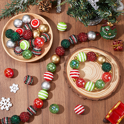 Round Resin Rhinestone & Acrylic Beads DIY-SC0026-80A-1