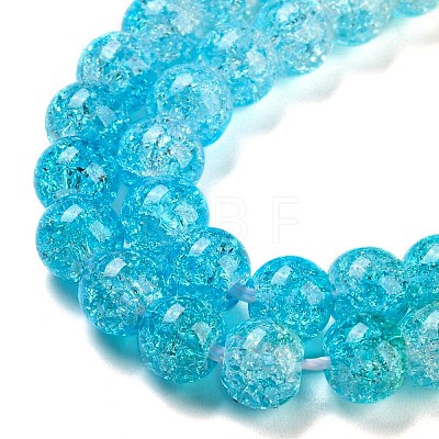 Spray Painted Crackle Glass Beads Strands DGLA-C002-6mm-10-1
