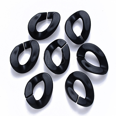 Opaque Spray Painted Acrylic Linking Rings OACR-S036-001B-I07-1