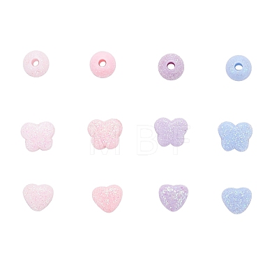 240Pcs 12 Style Opaque Acrylic Beads MACR-FS0001-05-1