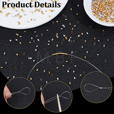 1000Pcs 2 Colors Brass Crimp Beads KK-PA0001-10-1