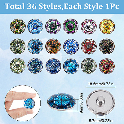 3 Sets 3 Style Alloy Jewelry Snap Buttons BUTT-SC0001-01-1