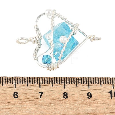 Electroplated Natural Quartz Copper Wire Wrapped Pendants PALLOY-TA00429-02-1