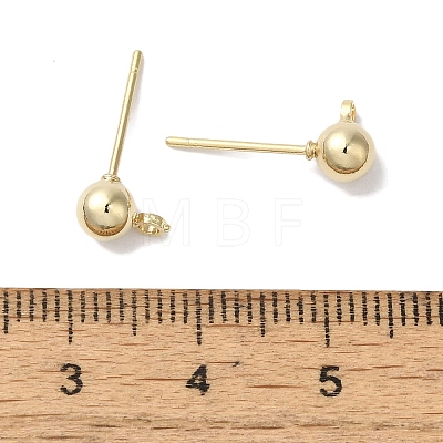 Brass Studs Earrings Finding KK-K383-03B-G-1