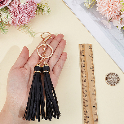 1Pc PU Leather Tassel Keychains KEYC-CL0001-50C-1