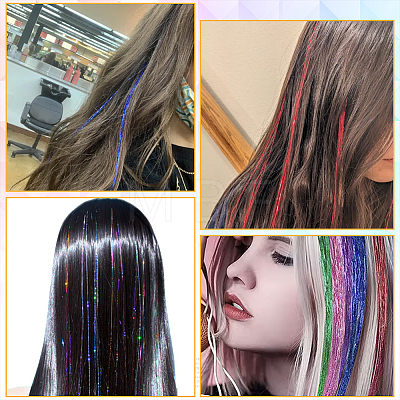 12Pcs 12 Colors Laser PET Hair Wig OHAR-SP0001-05B-1