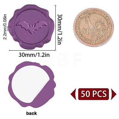 CRASPIRE Adhesive Wax Seal Stickers DIY-CP0008-18O-1