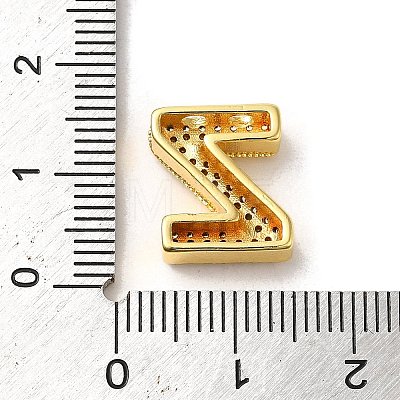 Brass Micro Pave Clear Cubic Zirconia Charms ZIRC-C009-01G-Z-1